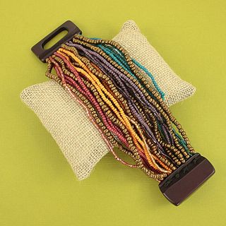 Handcrafted Stretch Multicolor Seed Bead Bracelet (India)  