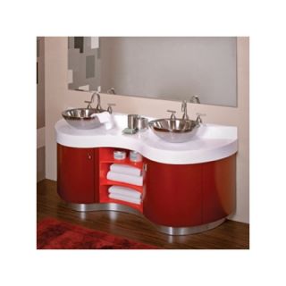DecoLav Artemisa 61 Bathroom Double Vanity in Red with Sinks