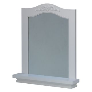 Elegant Home Versailles Arched Wall Mirror with Shelf   White   20W x 24H in.