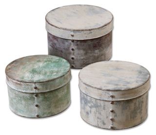 Uttermost Alina Aged Metal Boxes   Set of 3