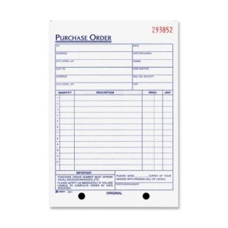 Purchase Order Form, 3 Part, 5 9/16x8 7/16