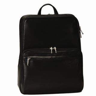 Royce Leather Laptop Backpack in Black