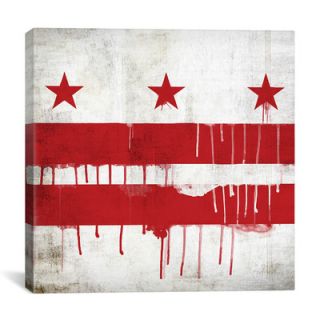iCanvas Flags Washington, D.C Paint Drips with Paper Grunge Graphic