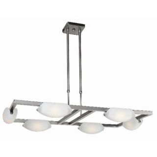 Nido 6 Light Adjustable Chandelier with Frosted Glass