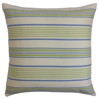Orenda Blue/Green Stripes Down Filled Throw Pillow