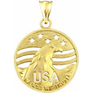 10kt Gold USA With Eagle Charm Pendant