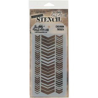 Tim Holtz Layered Stencil 4.125inX8.5in Chevron   16366416  