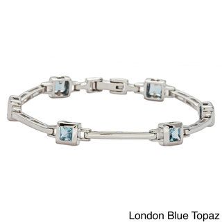 Oravo Sterling Silver Princess cut Gemstone Bracelet 19f8bb8a 408c