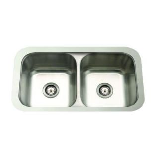 Filament Design Cantrio Undermount Stainless Steel 31 in. Double Bowl Kitchen Sink KSS 508