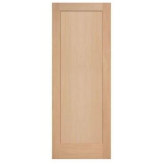 Masonite 36 in. x 84 in. Maple Veneer 1 Panel Shaker Flat Solid Wood Interior Barn Door Slab 81959