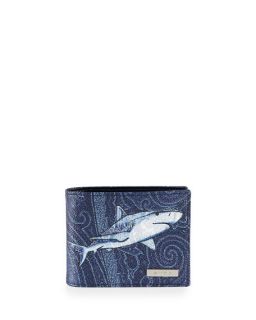 Etro Shark Printed Wallet, Multi