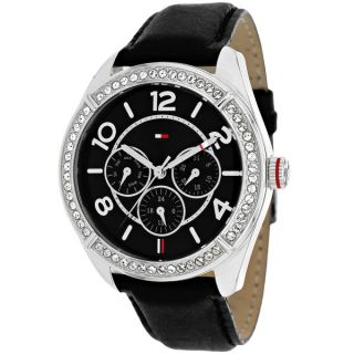 Tommy Hilfiger Womens 1781248 Classic Chronograph Black Leather Watch