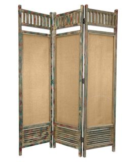 Distressed Wooden Railings Room Divider   6 ft. Tall