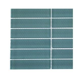 Splashback Tile Contempo Turquoise Polished Glass Tile   3 in. x 6 in. x 8 mm Tile Sample L6C11 GLASS TILE