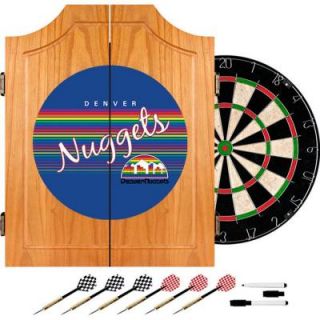 Trademark 20.5 in. Denver Nuggets Hardwood Classics NBA Wood Dart Cabinet Set NBA7000HC DN