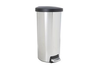 Simplehuman 30l Round Step Trash Can W Plastic Lid Fingerprint Proof Stainless Steel