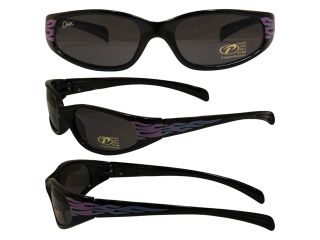 Wrap Around Womans Sunglasses with Pink Flames