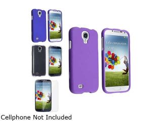 Insten Blue + Purple + Clear 3x Hard Case + Clear LCD Cover Compatible with Samsung Galaxy S4 SIV i9500