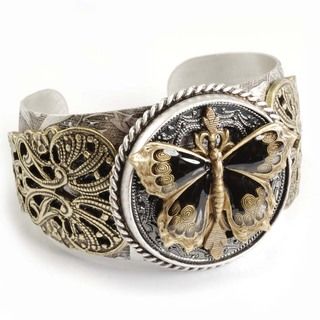 Sweet Romance Bronzetone Enamel Mayan Cross Cuff Bracelet   15262809