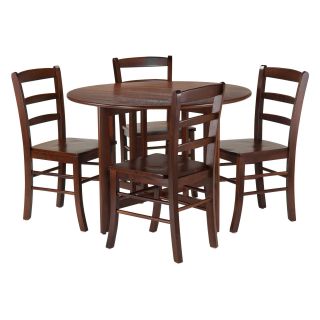Winsome Alamo 5 Piece Round Drop Leaf Dining Table Set   Dining Table Sets