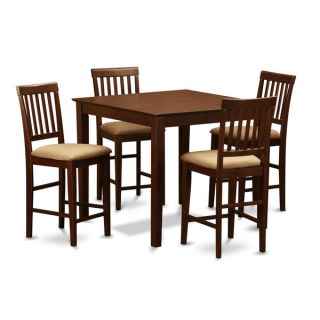 Mahogany Square Counter Height Table and 4 Counter Height Chairs 5