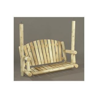 5' Natural Cedar Log Style Outdoor Wooden Garden Swing Seat