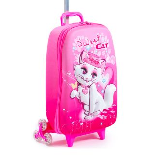 Maxis Designs Childrens 3D Sweet Cat 3 Wheel Carry On Rolling