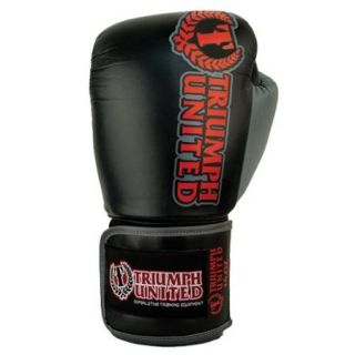 Triumph United Death Star Leather Boxing Gloves   12 oz   Black
