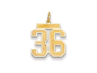 The Jersey Medium Jersey Style Number 36 Pendant in 14K Yellow Gold