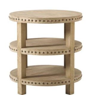 Home Decorators Collection Nailhead 24 in. W Washed Oak End Table 1307900930