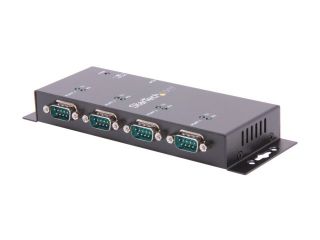 Startech ICUSB2324I 4 Port USB to DB9 RS232 Serial Adapter Hub – Industrial DIN Rail and Wall Mountable