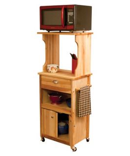 Catskill Craftsmen Hutch Top Cart with Open Storage Microwave Cart   Microwave Carts