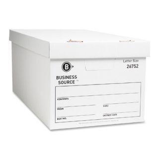 Storage Box, Lift Off Lid, Letter, White, 12 Pack