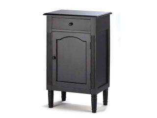 Koehler Home Office Bathroom Storage Antiqued Black Wood Storage Drawer Cabinet