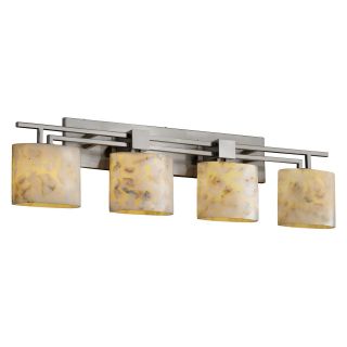 Justice Design Group ALR 8704   Aero 4 Light Bath Bar   Oval Shade   Brushed Nickel   Bathroom Vanity Lights