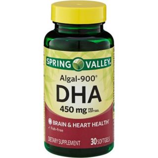 Spring Valley Algal 900 DHA Dietary Supplement Softgels 450mg, 30ct