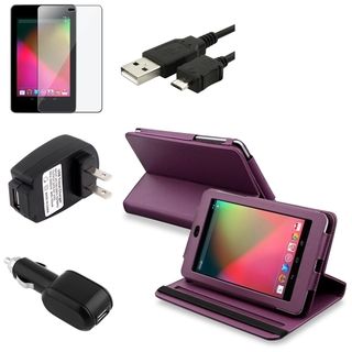 BasAcc Swivel Case/ Protector/ Cable/ Chargers for Google Nexus 7
