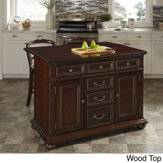 Home Styles Colonial Classic Kitchen Island and Two Stools   16100454