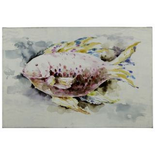 Cooper Classics Fish Painting on Canvas