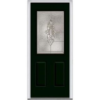 Milliken Millwork 36 in. x 80 in. Heirloom Master Decorative Glass 1/2 Lite Painted Builder's Choice Steel Prehung Front Door Z004282L