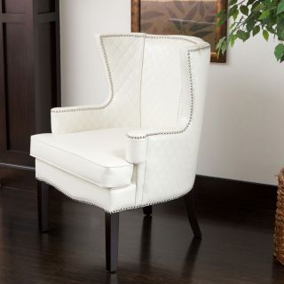 Roma White Quilted Bonded Leather Arm Chair   Shopping