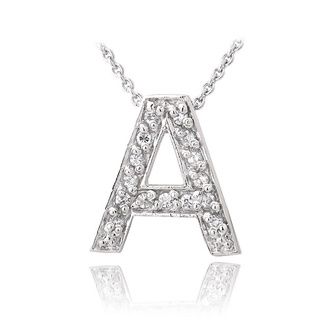 Icz Stonez Sterling Silver Cubic Zirconia Block Letter Initial