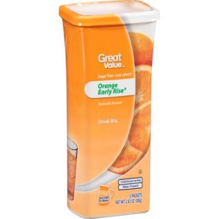 Great Value Orange Early Rise Drink Mix, 5 count