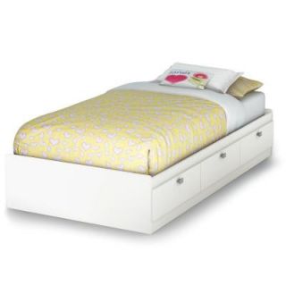 South Shore Furniture Spectra Twin Mates Bed in Pure White 3260080