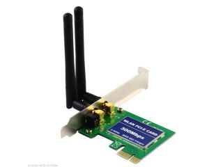 2 Antenna Wireless Wifi 300Mbps LAN Network PCI Express Adapter Card 802.11b/g/n