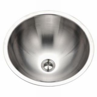HOUZER Opus Series Conical Undermount Stainless Steel 16.8 in. Single Bowl Lavatory Sink CR 1620 1