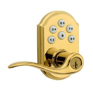 Kwikset SmartCode Polished Brass Electronic Tustin Lever Featuring SmartKey 911LL TRL L03 SMT CP