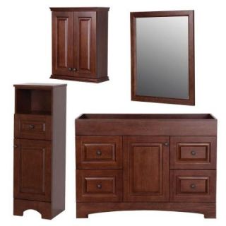 St. Paul Summit Bath Suite with 48 in. Vanity with Vanity Top in Linen Tower OJ and Wall Mirror in Auburn DISCONTINUED BSSU48WMP4COM AU