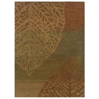 Linon Home Decor Florence Collection Olive and Beige 8 ft. x 10 ft. Indoor Area Rug RUG FL1381