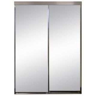 Impact Plus 90 in. x 84 in. Polished Edge Mirror Framed with Gasket Interior Closet Sliding Door with Chrome Trim S297670C